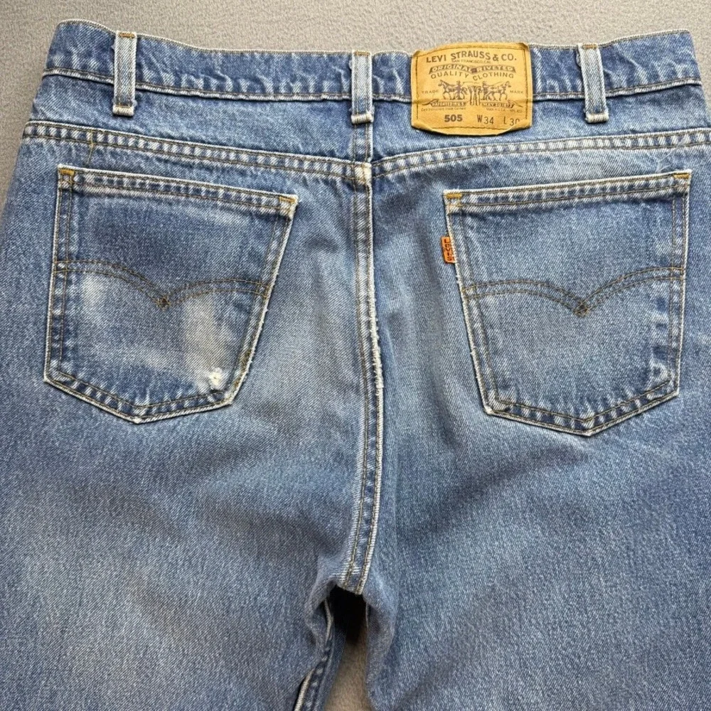 Vintage Levis 505 Jeans Mens 34x30‎ (Fits 32x24) Orange Tab Vintage USA